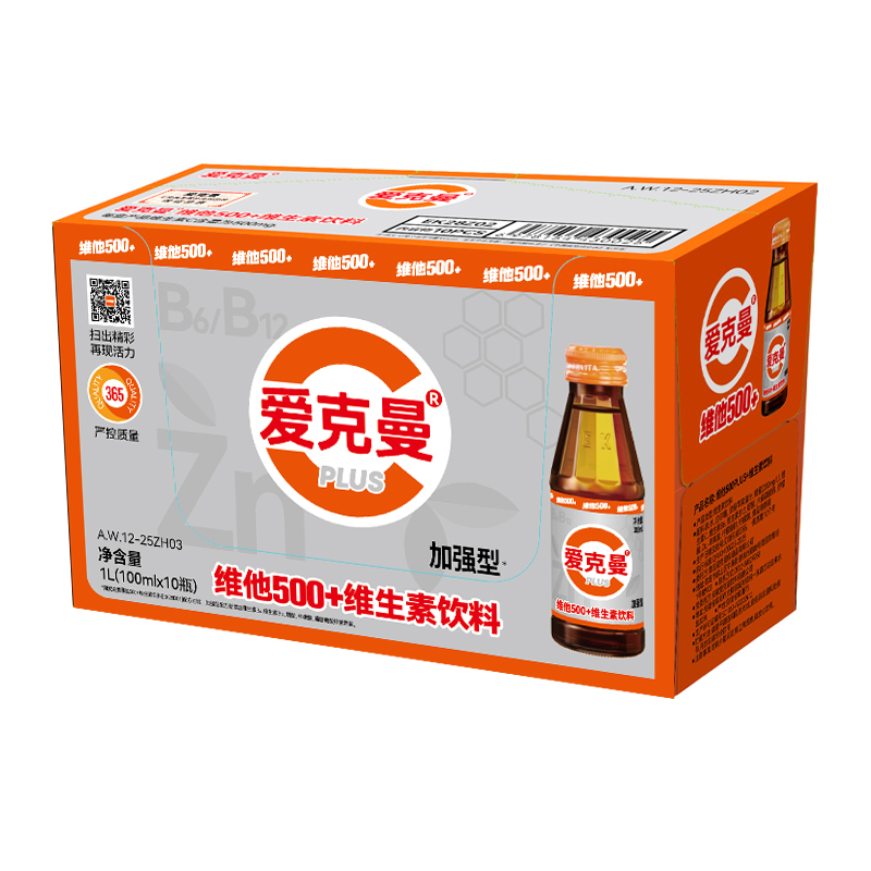 爱克曼维他500维生素饮料 PLUS加强型 10瓶装
